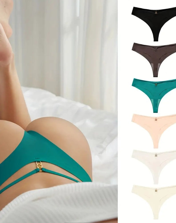 Thongs V-Strings With Ring Detail